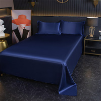 Drap de lit de couleur unie Ice Silk Summer Drap de lit double dortoir frais et lisse