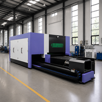 Machine de découpe laser à fibre entièrement fermée avec table d'échange et axe rotatif, pour découpe de métaux, haute puissance, commande CNC