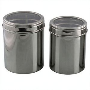 Stainless Steel Spice <b>Canister</b> <b>Set</b> Cylinder Shape Airtight Lid Kitchen Storage Container - Product Image 1