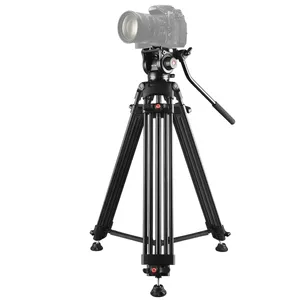 Прямая поставка PULUZ профессиональная сверхмощная видеокамера штатив из алюминиевого сплава с жидкостной головкой для DSLR / SLR камеры