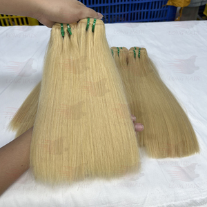 Lot de Cheveux Vierges Brésiliens 613 Lisses, Non Traités, Cuticules Alignées, Super Double Drawn, Extensions Humaines Blondes 613 en Gros - Product Image 2