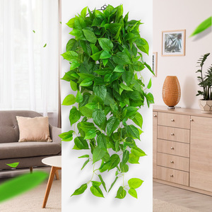 Vignes artificielles de lierre vert 30cm-100cm, plantes suspendues en soie pour la décoration du salon - Product Image 2