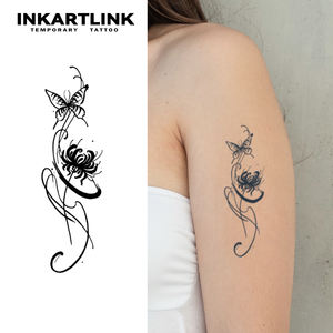 Vente en gros de tatouages temporaires papillon, lys araignée, <span class=keywords><strong>jaguar</strong></span>, autocollants imperméables, floraux, semi-permanents, art corporel, approvisionnement en vrac - Product Image 1