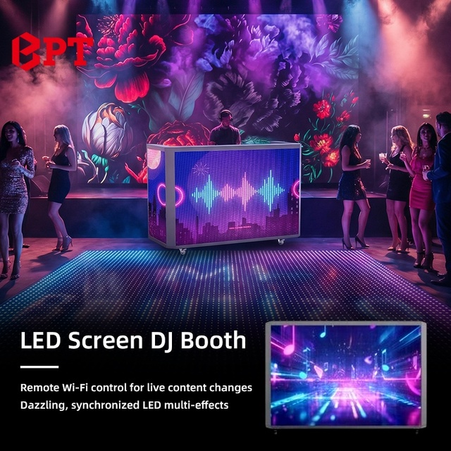 PT Flight Case Dj Booth with Wheels Portable Aluminum Dj Booth for Easy Transport and Secure Storage of Audio Equipment