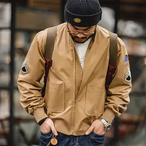 Maden Men Tanker Retro Bomber Jackets Brown Coat Vintage Pilot Aviator Monocycle Jacket Men Clothing Leather Jacket Men Costume