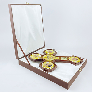 Ost orthodoxe hölzerne Kruzifix-Wand dekoration mit goldenen religiösen Ikonen Christliche heilige Kreuz kunst für die Haupt dekoration der Kirche - Product Image 2