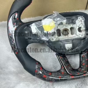 Volant de direction en cuir perforé en fibre de carbone forgée de qualité supérieure avec LED pour Dodge Challenger - Product Image 6