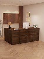 Comptoir d'accueil en bois massif réglable pour magasin de vêtements féminins, salon de coiffure, services de yoga et beauté, et caisse d'angle