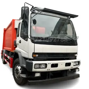 10cbm 12cbm 14m3 190HP 어반 1 스즈 브랜드 새로운 쓰레기 압축 트럭 대용량 폐기물 트럭 일본 섀시 유압 일본