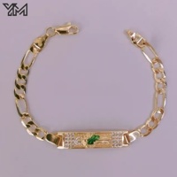 Pulsera de Eslabones Cubanos con Dije de San Judas, de Aleación de Cobre Esmaltada de Alta Gama para Hombre, con Incrustaciones de Circones Electrochapados - ¡Gran Venta!
