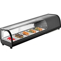 LYROE 2024 Buffet rafraîchissant pour cuisine commerciale Armoire de comptoir électrique pour sushi salade et plats froids avec dessus en verre