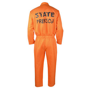 Costume de cosplay de prisonnier masculin, combinaison à manches longues, body, détenu orange, uniforme de fête pour adultes, déguisement de carnaval, tenue d'Halloween - Product Image 4