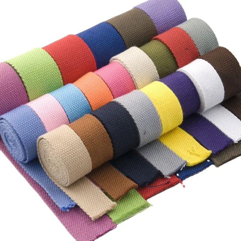 Fabriek Direct Te Koop Polyester Katoen Webbing Milieu Polyester Katoenen Band Kleurrijke Polyester Riem Banden Voor Tassen