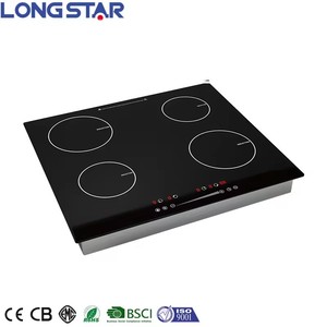 Cocina <span class=keywords><strong>de</strong></span> Inducción Comercial Eléctrica <span class=keywords><strong>de</strong></span> 6KW al por Mayor OEM, Carcasa <span class=keywords><strong>de</strong></span> Acero Inoxidable, Control Táctil <span class=keywords><strong>de</strong></span> Vidrio Negro, 4 Quemadores para - Product Image 1