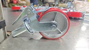 Roue de chariot pour échafaudage robuste |   5" 6" 8" 10" PU sur fonte de fer |   avec frein |   Jianglong - Product Image 3