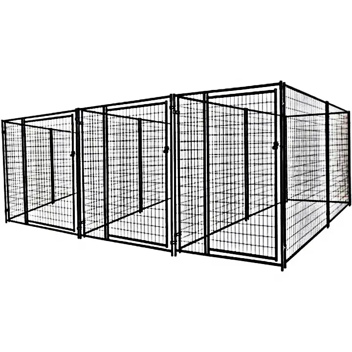 Heavy Duty Modular 3 cages together Outside Welded Wire Metal Mesh Extra Large Outdoor House Pet Cage Dog Run Kennels Enclosure