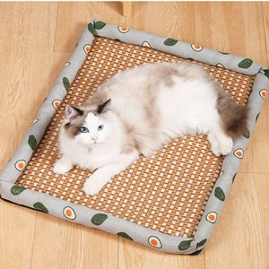 Kalte Matte für Hunde und Katzen Sommer komfort Haustier kühl kissen Breezy Rattan Kühl matte - Product Image 1