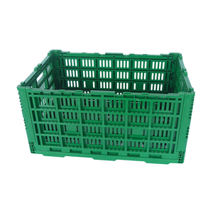 Wholesale New Product 58L Green Folding Tomato Storage Moving Collapsing Crate Plastic Storage Basket