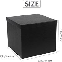 Grande boîte cadeau carrée en carton gaufré personnalisable 12x12x10 pouces, impression quadricolore, estampage à chaud UV, ruban pour anniversaire