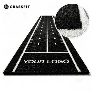 Revêtement de sol <span class=keywords><strong>synthétique</strong></span> Hyrox en PE avec lignes blanches, design personnalisé, pour piste de luge et <span class=keywords><strong>gazon</strong></span> artificiel noir - Product Image 1