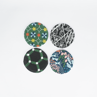Sous-verres en tissu brodé, design floral géométrique personnalisé, sous-verres en tissu multicolores pour la décoration de table