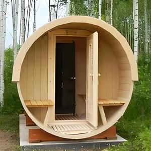 3-người truyền thống ngoài trời gỗ phòng tắm hơi di động baril mô hình với ướt hơi nước chức năng 6KW điện rắn hemlock cho biệt thự - Product Image 6