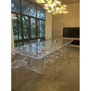 توفر الشركة المصنعة قهوة أكريليك شفافة على شكل حرف T ، على شكل حرف I متقاطعة الشكل ، طبق كبير ، تي سميك - Product Image 1