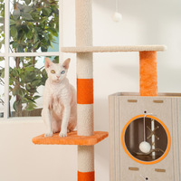 Arbre à chat compact en feutre avec condo et griffoir, mobilier d'escalade tout-en-un pour chat, gain de place, pour toutes les saisons