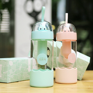 Enfants mignon cadeau gourdes <span class=keywords><strong>en</strong></span> plein air pour enfants logo personnalisé tasse enfants conteneur bouteille d'eau <span class=keywords><strong>en</strong></span> <span class=keywords><strong>verre</strong></span> avec infuseur <span class=keywords><strong>en</strong></span> silicone - Product Image 3