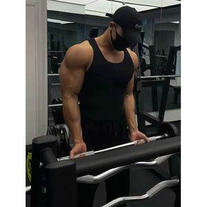 Nuovo <span class=keywords><strong>gilet</strong></span> di seta di ghiaccio da <span class=keywords><strong>uomo</strong></span> con maglia ruvida con Base elastica sportiva alla moda estiva Slim Fit - Product Image 3