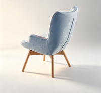 Fauteuil à dossier haut multicolore en patchwork avec ottoman, revêtement en tissu, fauteuil inclinable d'appoint au design moderne pour la maison, le bureau ou l'hôtel