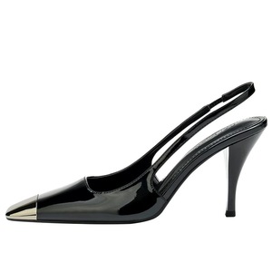Sandalias de tacón alto tipo stiletto con punta abierta y cuadrada para mujer, zapatos cómodos para boda, con correa en el tobillo, diseño elegante en negro. - Product Image 1