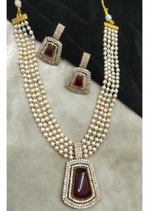 Conjunto de Collar de Perlas y Piedras Preciosas de Diseño para Mujer, Elegante Accesorio de Joyería de Moda para Aniversario de Bodas - Product Image 6