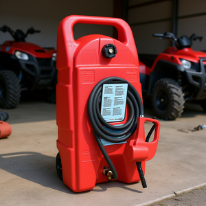 Réservoir de transfert de carburant rouge de 15 gallons avec roues pour automobiles, VTT, tondeuses, tracteurs, bateaux, motos - Product Image 2