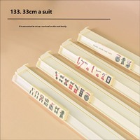Ensemble 2-en-1 règle et poussoir pour tuiles de Mahjong, style américain juif, support de tuiles couleur unie pour des rassemblements de jeu conviviaux