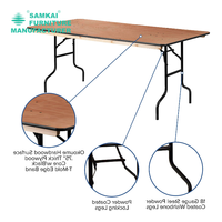 SK-ZDZ-A002 langlebige rechteckige klappbare Bankett Tisch laminiert Top 48x24x30 Zoll für Veranstaltungen