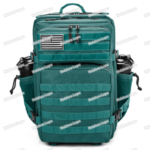 Custom Logo Waterproof Travel Fitness Sports Dark Green 45L Tactical Gym Meal Prep Management <strong>Backpack</strong> w Side Pocket - Product Image 4