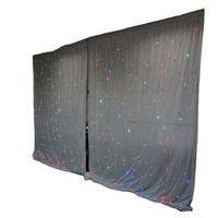 Boda DJ luces LED tela blanca 5x4m escenario telón de fondo LED estrella cortina Decoración