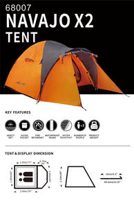 เต็นท์แคมป์ปิ้ง PAMIR OEM กันน้ำ สำหรับทุกฤดู น้ำหนักเบา แบบหนึ่งห้องนอน สำหรับ 2 คน - Product Image 5