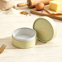 Boîte à gâteau cylindrique en papier biodégradable avec logo personnalisé, emballage jetable pour pâtisserie, idéale pour le cheesecake basque
