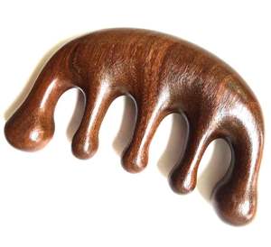 Luma özel toptan en doğal yeşil Sandal derisi tarak kafa masaj Sandal ahşap saç tarağı kadınlar için - Product Image 1