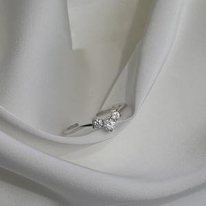 Heart-Shaped <b>Ring</b> For Women Silver Tone Prong Setting Open <b>Toe</b> Design Gift Jewelry - Product Image 4