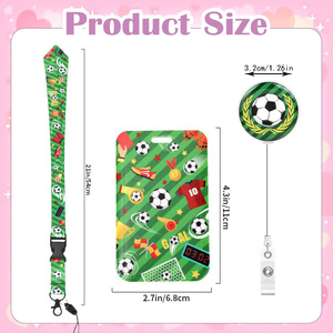 Wholesale 3.2cm round football with back <b>clip</b>, epoxy resin telescopic ID <b>buckle</b>, football cup, staff neck rope - Product Image 2