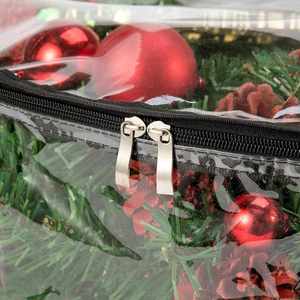 Heavy Duty Protector With Handle Clear Wreath Storage <b>Bag</b> for Holiday Seasonal Garland - Product Image 5