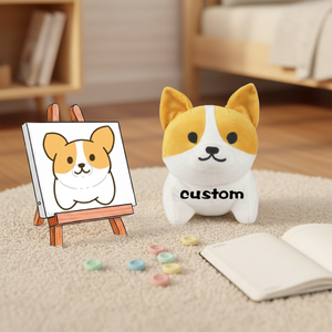 Porte-clés en peluche mignon Kawaii de 10 cm, adorable chiot Corgi, jouet en peluche - Product Image 4
