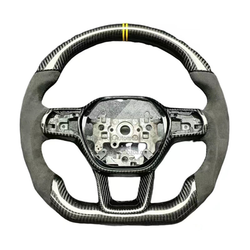 Carbon fiber+alcantara+yellow two alignment mark