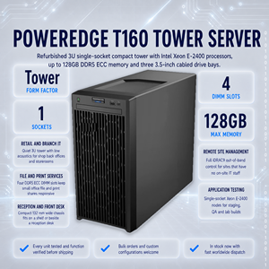 Servidor en Torre T160, T110, T120, T130, T140, T150, T330 con NIC, SSD, SAS, PCIe, Cloud Computing, Base de Datos, Ethernet * El PowerEdge T160 es un servidor único - Product Image 1