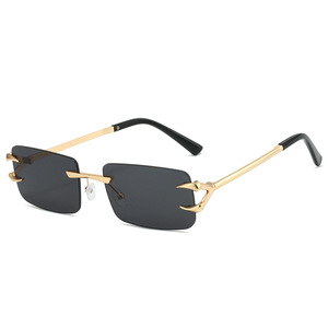 <span class=keywords><strong>Vogue</strong></span> sans monture métal griffe Design lunettes <span class=keywords><strong>de</strong></span> <span class=keywords><strong>soleil</strong></span> 2025 rétro dégradé sans cadre lunettes <span class=keywords><strong>de</strong></span> <span class=keywords><strong>soleil</strong></span> haute qualité Hip Hop populaire lunettes hommes femmes - Product Image 6