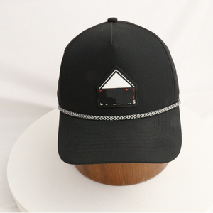 หมวกเบสบอลกันน้ำแบบ 5 ชิ้นส่วน พร้อมโลโก้ป้าย PVC น่ารัก ดีไซน์รูระบายอากาศแบบเลเซอร์ หมวก Snapback แบบมีเชือก หมวกกอล์ฟ - Product Image 1