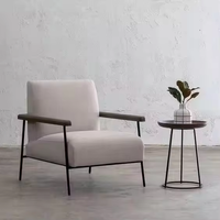Fauteuil de canapé simple en bois en tissu nordique pour hôtel